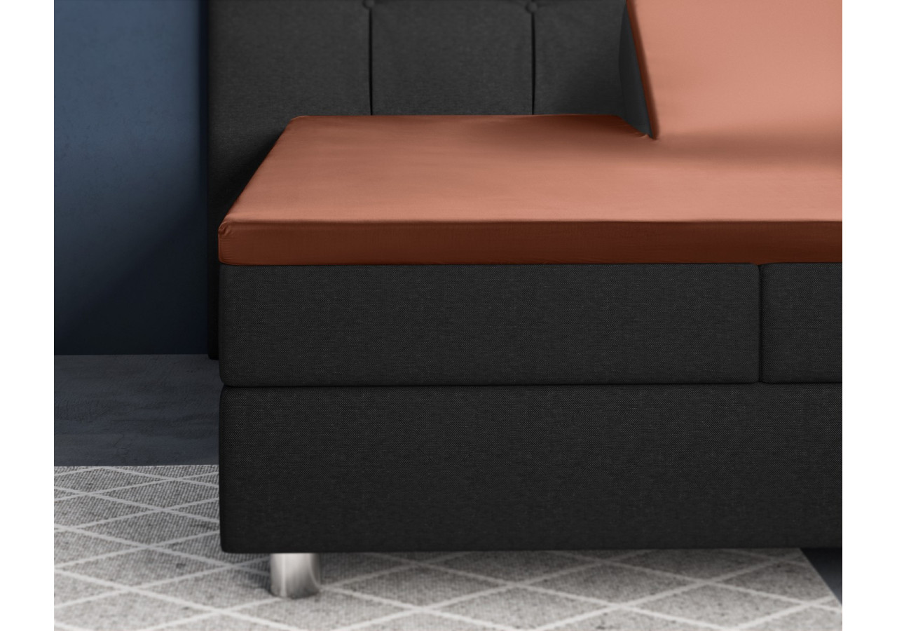 Housse de Matelas Splittopper Satijn - Brun 180 x 200 cm - 17015401 - Primaviera Deluxe