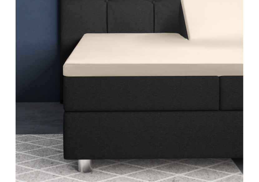 Housse de matelas Splittopper - Coton satiné sable 160 x 200 cm - 17015403 - Primaviera Deluxe