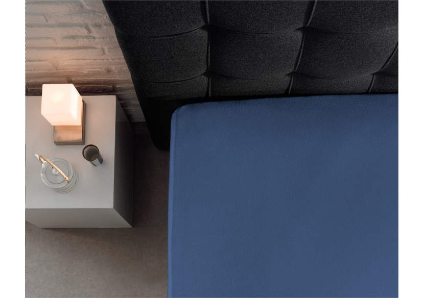 Housse de Matelas Dreamhouse - Jersey Bleu 140 x 200 cm - Enkel Jersey 135 gr. Hoeslaken Blauw 140 x 200 - Royal Textile
