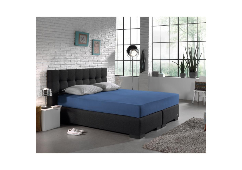 Housse de Matelas Dreamhouse - Jersey Bleu 140 x 200 cm - Enkel Jersey 135 gr. Hoeslaken Blauw 140 x 200 - Royal Textile