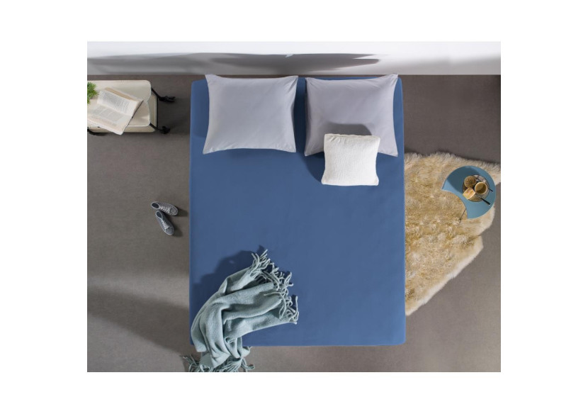 Housse de Matelas Dreamhouse - Jersey Bleu 140 x 200 cm - Enkel Jersey 135 gr. Hoeslaken Blauw 140 x 200 - Royal Textile