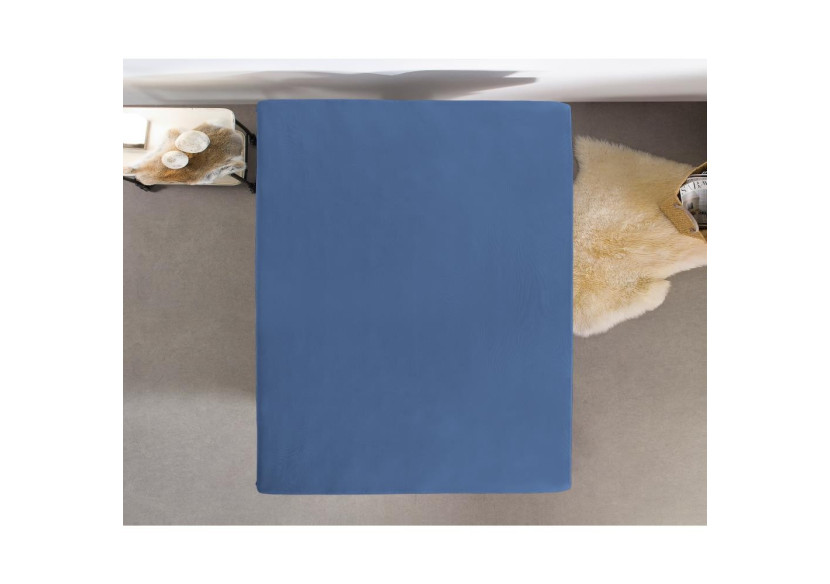 Housse de Matelas Dreamhouse - Jersey Bleu 140 x 200 cm - Enkel Jersey 135 gr. Hoeslaken Blauw 140 x 200 - Royal Textile