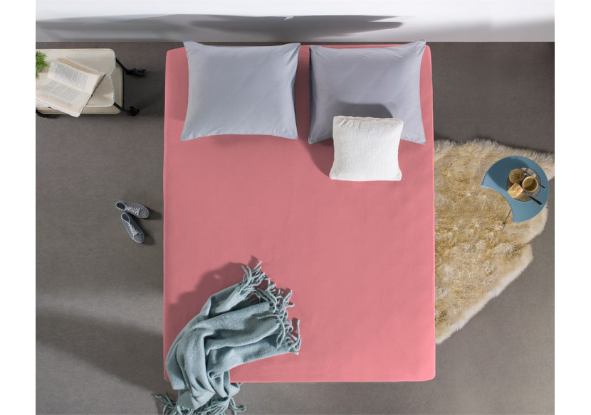 Housse de Matelas Jersey Rose - 140 x 200 cm en Coton Doux - Enkel Jersey 135 gr. Hoeslaken Roze 140 x 200 - Royal Textile