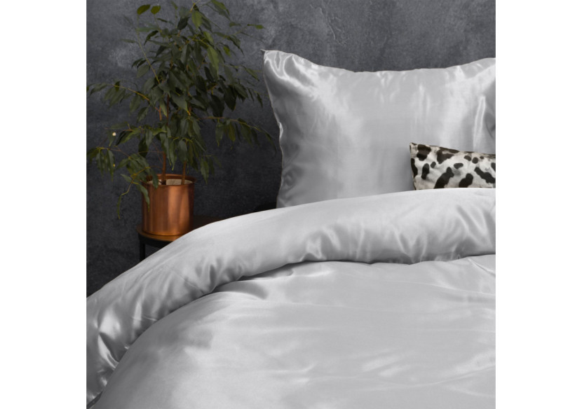 Housse de Couette Élégante Silver - Micropercal Satin 240x220 - Beauty Skin Care Dekbedovertrek Silver 240x220 - Royal Textile