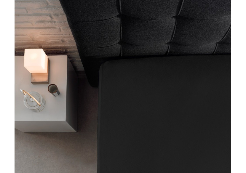 Housse de Matelas Dubbel Jersey - 220 g, Noir 140 x 200/220 cm - Royal Textile