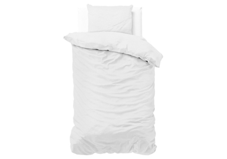 Housse de couette Satin Point Blanc - 140 x 220 cm - 14016315 - Zensation