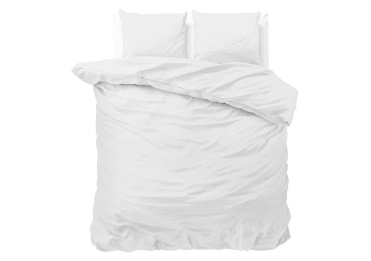 Housse de couette Satin Point Blanc - 240 x 220 cm - 14016317 - Zensation