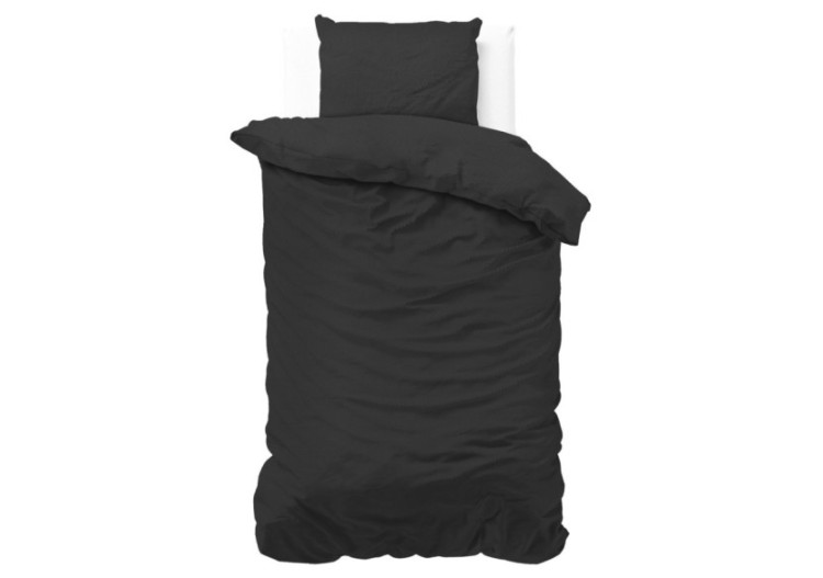 Housse de couette Satin Point Noir - 140 x 220 cm - 14016318 - Zensation