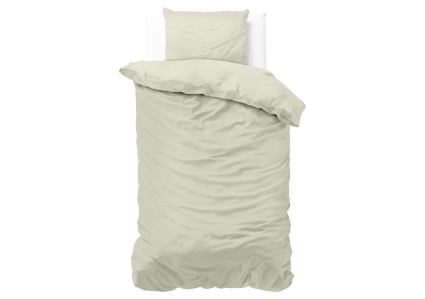 Housse de Couette Satin Point Crème - 140 x 220 cm, Micropercal - 14016327 - Zensation