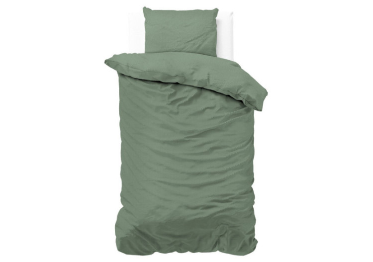 Housse de Couette Satin Point Vert - 140 x 220 cm, Micropercal Luxe - 14024882 - Zensation