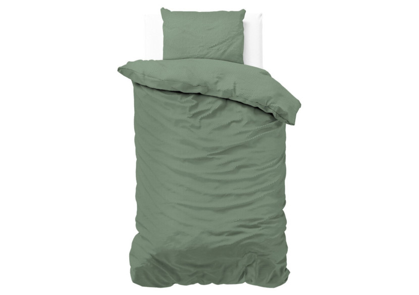 Housse de Couette Satin Point Vert - 140 x 220 cm, Micropercal Luxe - 14024882 - Zensation