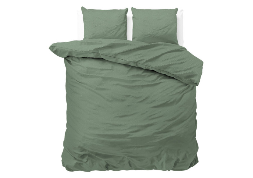 Housse de Couette Satin Point Vert - 240 x 220 cm, Micropercal Luxe - 14024884 - Zensation