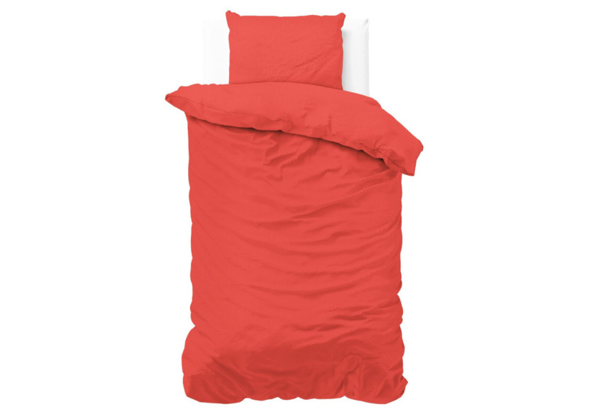 Housse de couette Satin Point Rouge - 140 x 220 cm en Micropercal - 14024894 - Zensation