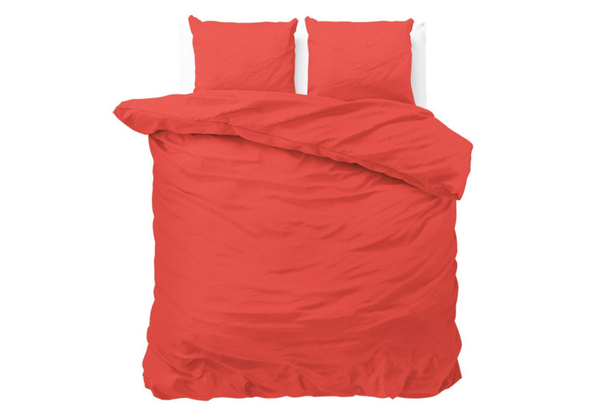 Housse de couette Satin Point Rouge - 200 x 220 cm en Micropercal - 14024895 - Zensation