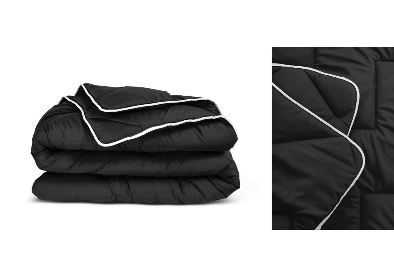Couette Tout-en-Un NOIRE - 200 x 200 cm, Douceur et Praticité - All-in one lazy dekbed Zwart 200 x 200 - Royal Textile