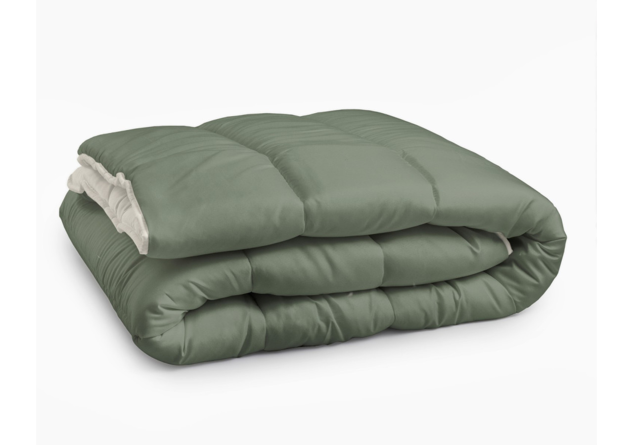 Couette Tout-en-Un LUXE - Crème et Vert 240 x 200 cm - All-in One Lazy dekbed Creme/Groen 240 x 200 - Royal Textile
