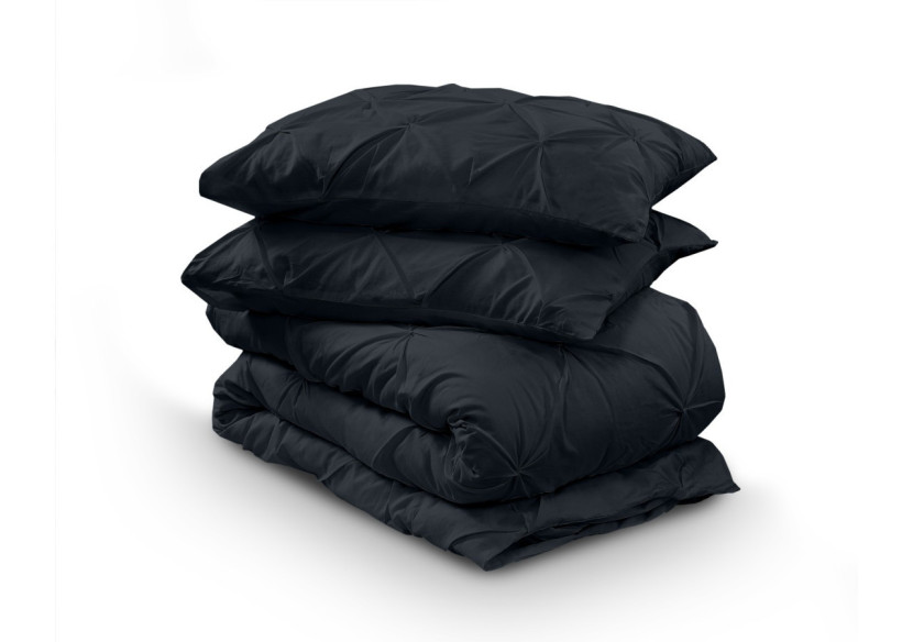 Housse de couette Salvador Noire - 200 x 220 cm en coton doux - Salvador Zwart 200 x 220 - Royal Textile