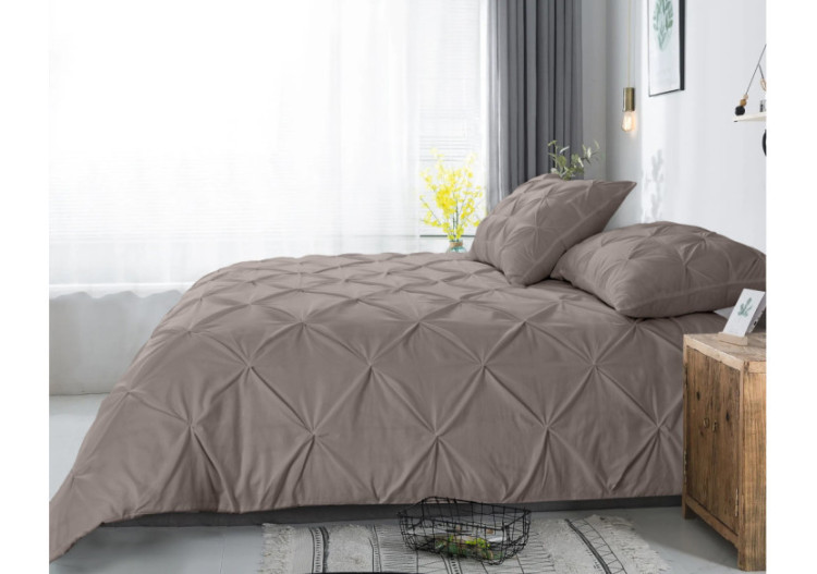 Housse de couette Salvador Taupe - 140 x 220 cm en 100% coton - Salvador Taupe 140 x 220 - Royal Textile