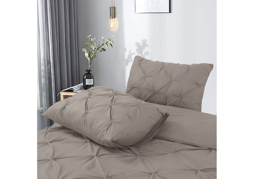 Housse de couette Salvador Taupe - 140 x 220 cm en 100% coton - Salvador Taupe 140 x 220 - Royal Textile