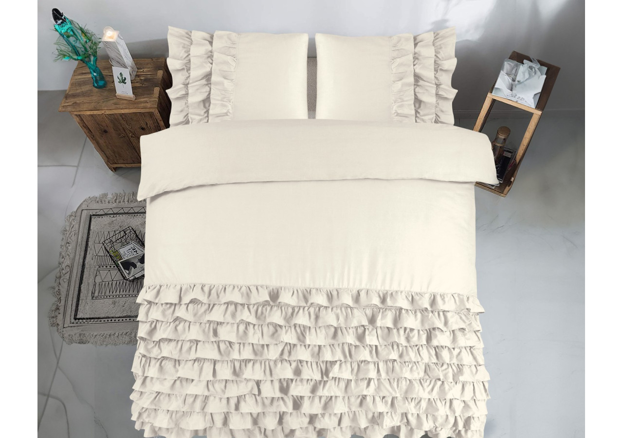 Housse de Couette Cyprus Crème - 140 x 220 cm en Percaline de Coton - Cyprus Creme 140 x 220 - Royal Textile