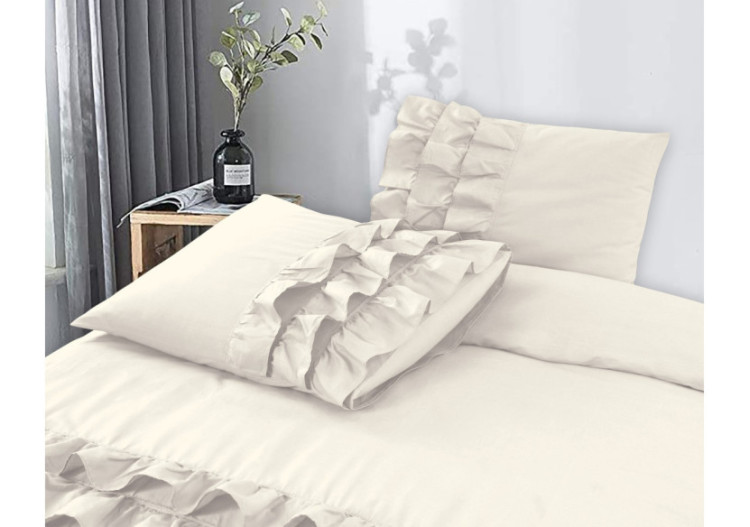 Housse de Couette Cyprus Crème - 140 x 220 cm en Percaline de Coton - Cyprus Creme 140 x 220 - Royal Textile 2