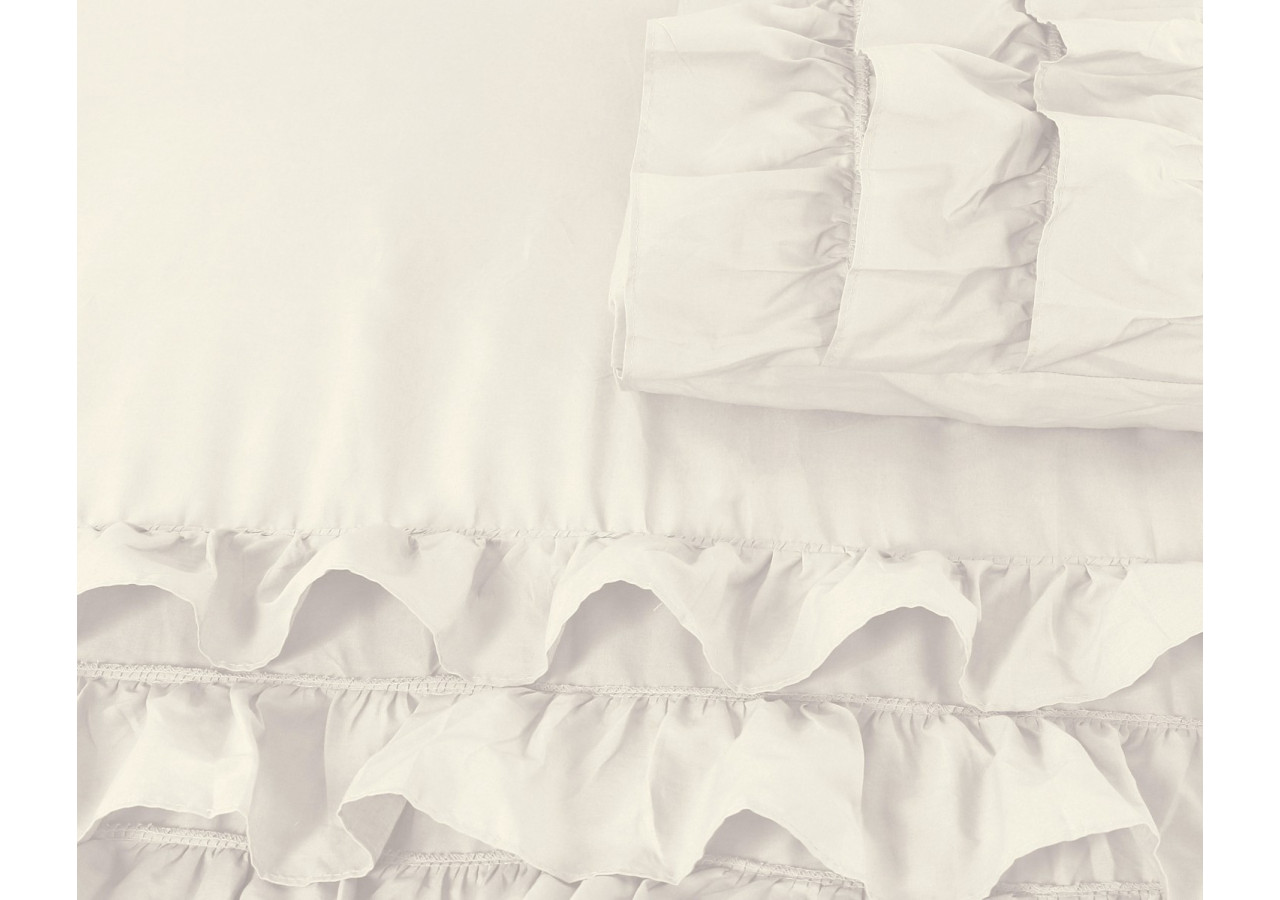 Housse de Couette Cyprus Crème - 200 x 220 cm en Percaline de Coton - Cyprus Creme 200 x 220 - Royal Textile