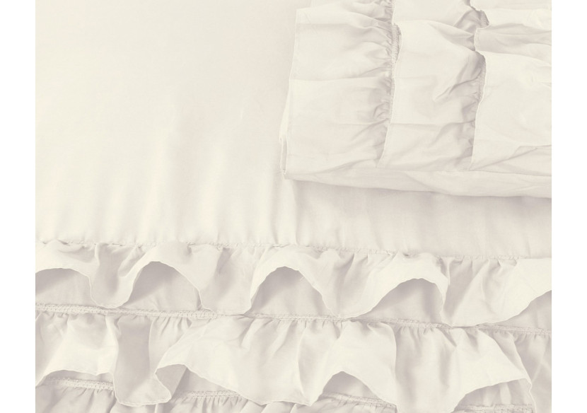 Housse de Couette Cyprus Crème - 200 x 220 cm en Percaline de Coton - Cyprus Creme 200 x 220 - Royal Textile