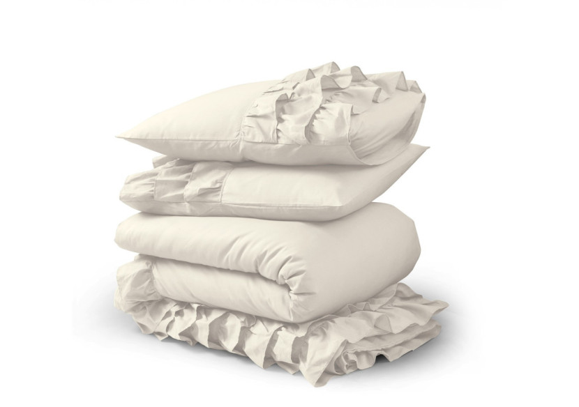 Housse de Couette Cyprus Crème - 200 x 220 cm en Percaline de Coton - Cyprus Creme 200 x 220 - Royal Textile