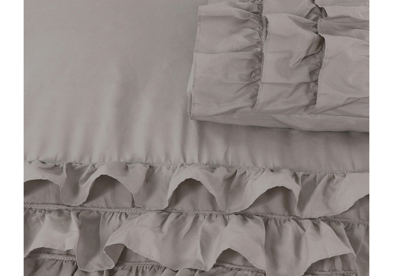 Housse de Couette Cyprus - Percaline Taupe 140 x 220 - Cyprus Taupe 140 x 220 - Royal Textile