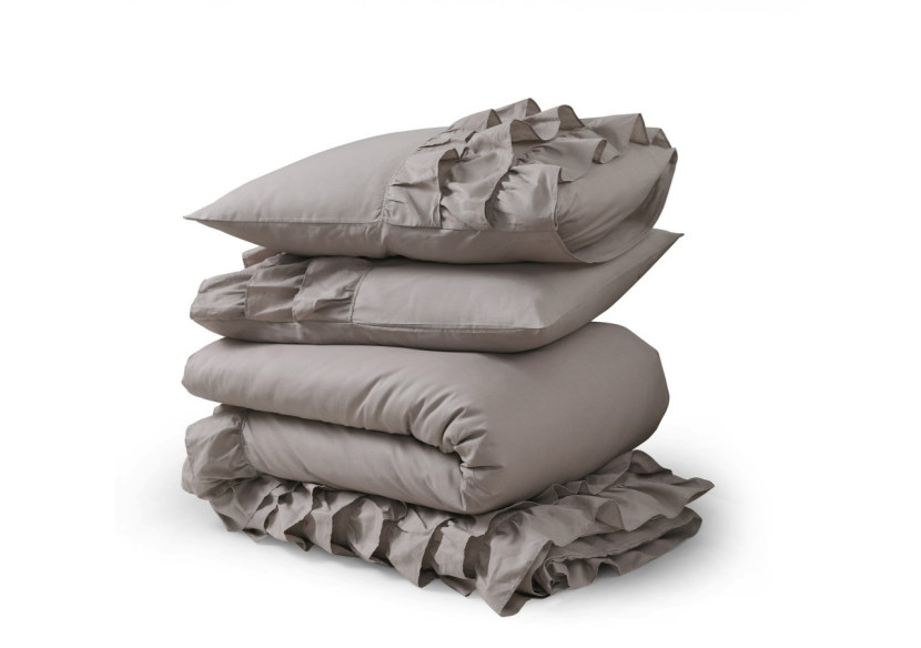 Housse de Couette Cyprus - Percaline Taupe 140 x 220 - Cyprus Taupe 140 x 220 - Royal Textile