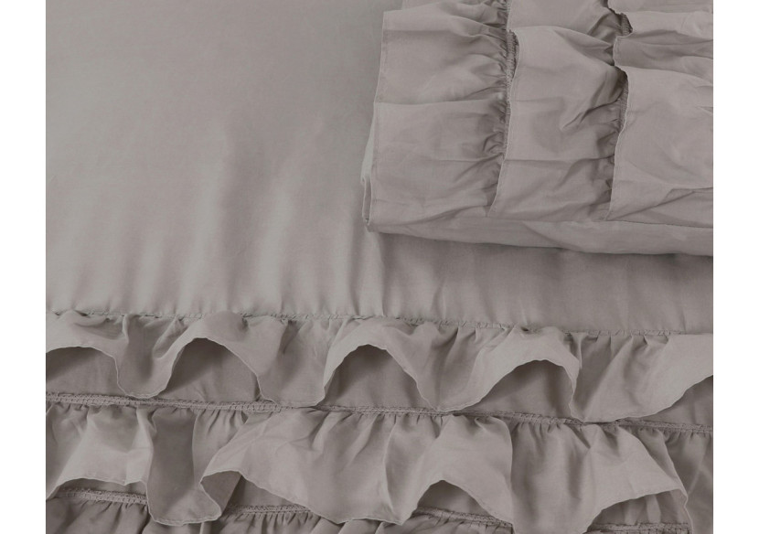 Housse de Couette Cyprus - Percaline Taupe 200 x 220 - Cyprus Taupe 200 x 220 - Royal Textile