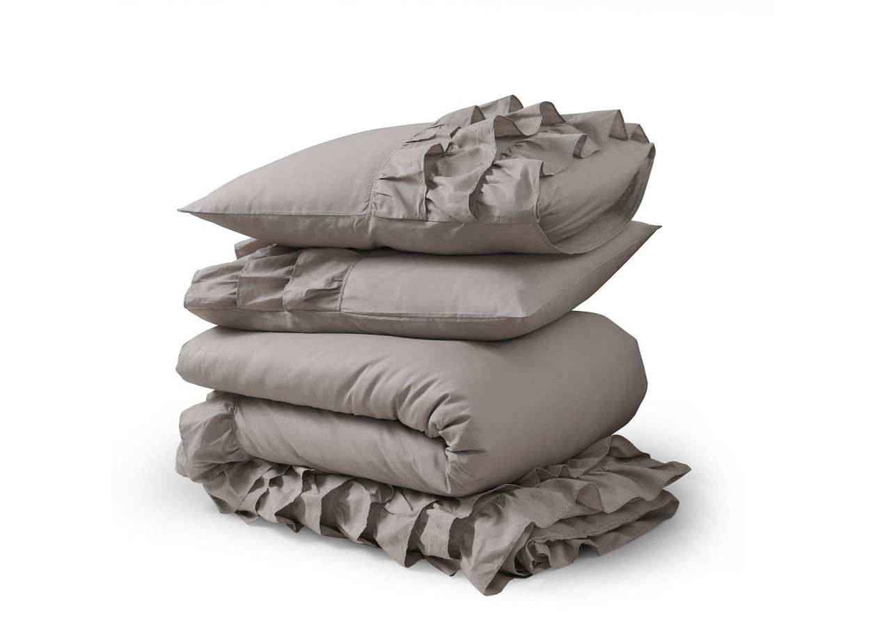 Housse de Couette Cyprus - Percaline Taupe 200 x 220 - Cyprus Taupe 200 x 220 - Royal Textile