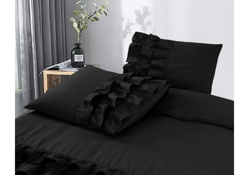 Housse de Couette Cyprus Noir - Percaline 140 x 220 cm - Cyprus Zwart 140 x 220 - Royal Textile