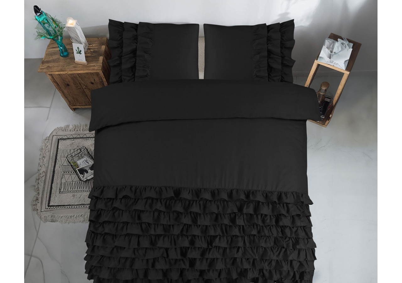 Housse de Couette Cyprus Noir - Percaline 200 x 220 cm - Cyprus Zwart 200 x 220 - Royal Textile