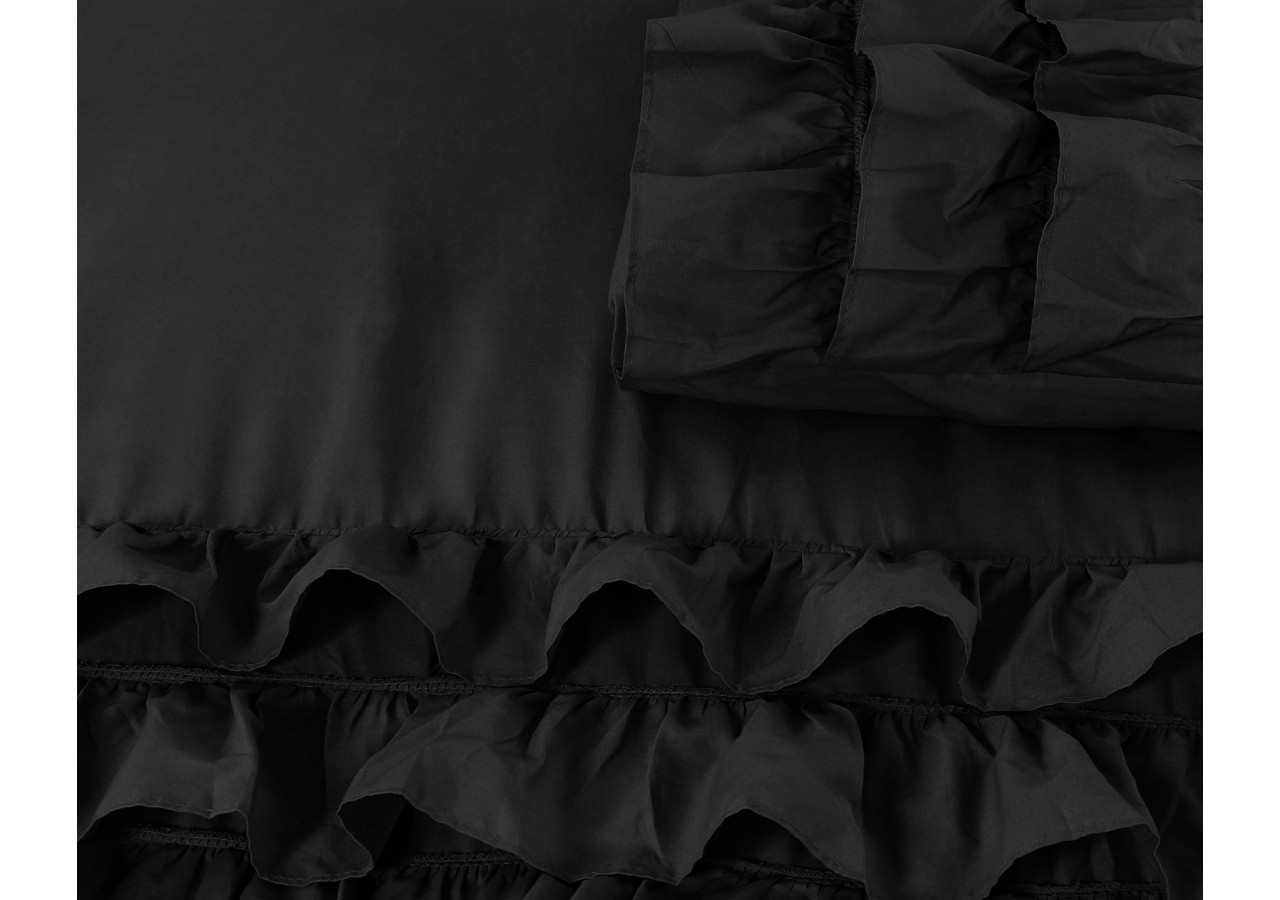 Housse de Couette Cyprus Noir - Percaline 200 x 220 cm - Cyprus Zwart 200 x 220 - Royal Textile