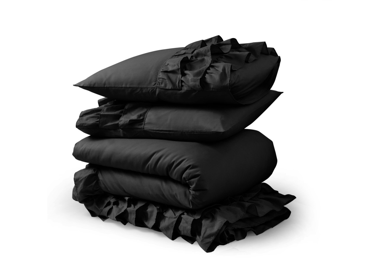 Housse de Couette Cyprus Noir - Percaline 200 x 220 cm - Cyprus Zwart 200 x 220 - Royal Textile