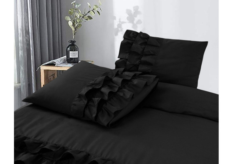 Housse de Couette Cyprus Zwart - Percaline de Coton 240 x 220 cm - Cyprus Zwart 240 x 220 - Royal Textile