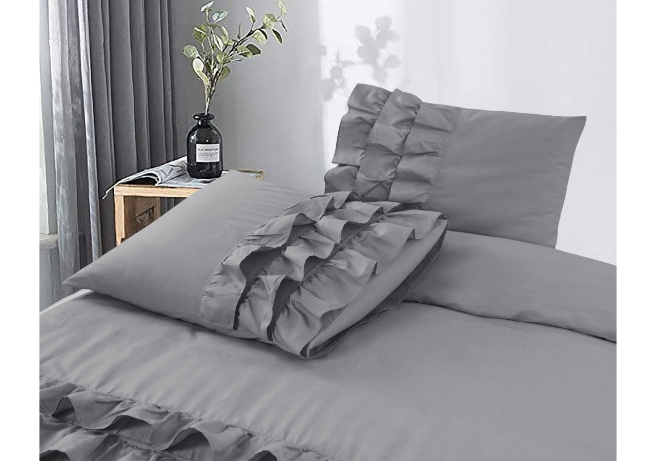Housse de Couette Cyprus Gris - 200 x 220 cm en Percaline de Coton - Cyprus Grijs 200 x 220 - Royal Textile