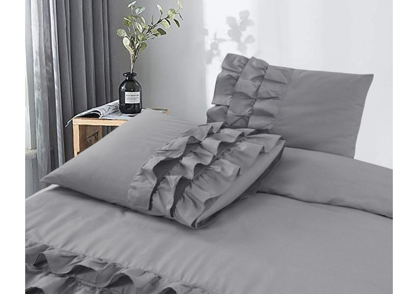 Housse de Couette Cyprus Gris - 240 x 220 cm en Percaline de Coton - Cyprus Grijs 240 x 220 - Royal Textile