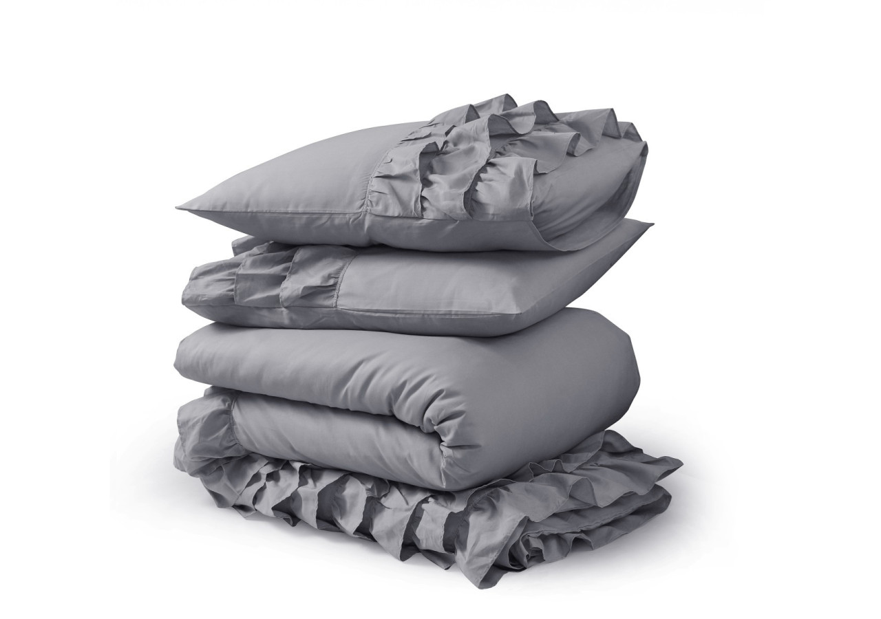 Housse de Couette Cyprus Gris - 240 x 220 cm en Percaline de Coton - Cyprus Grijs 240 x 220 - Royal Textile