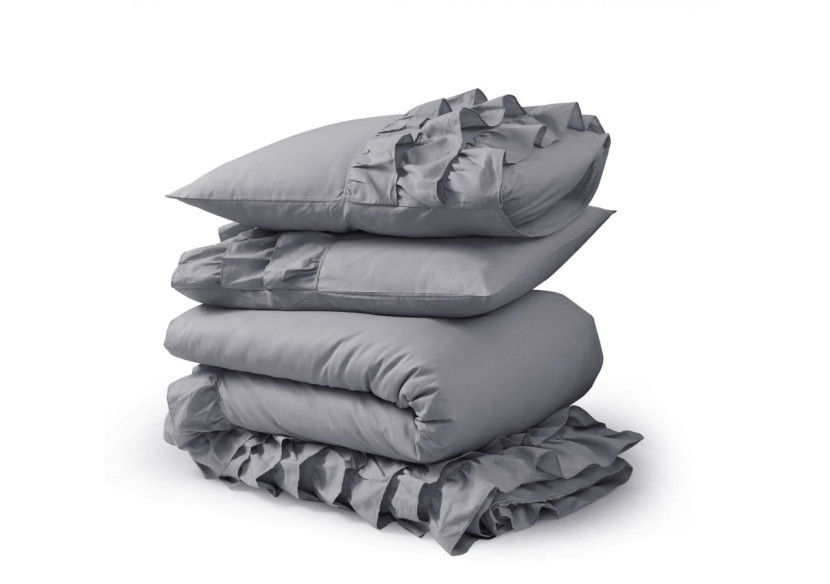 Housse de Couette Cyprus Gris - 240 x 220 cm en Percaline de Coton - Cyprus Grijs 240 x 220 - Royal Textile