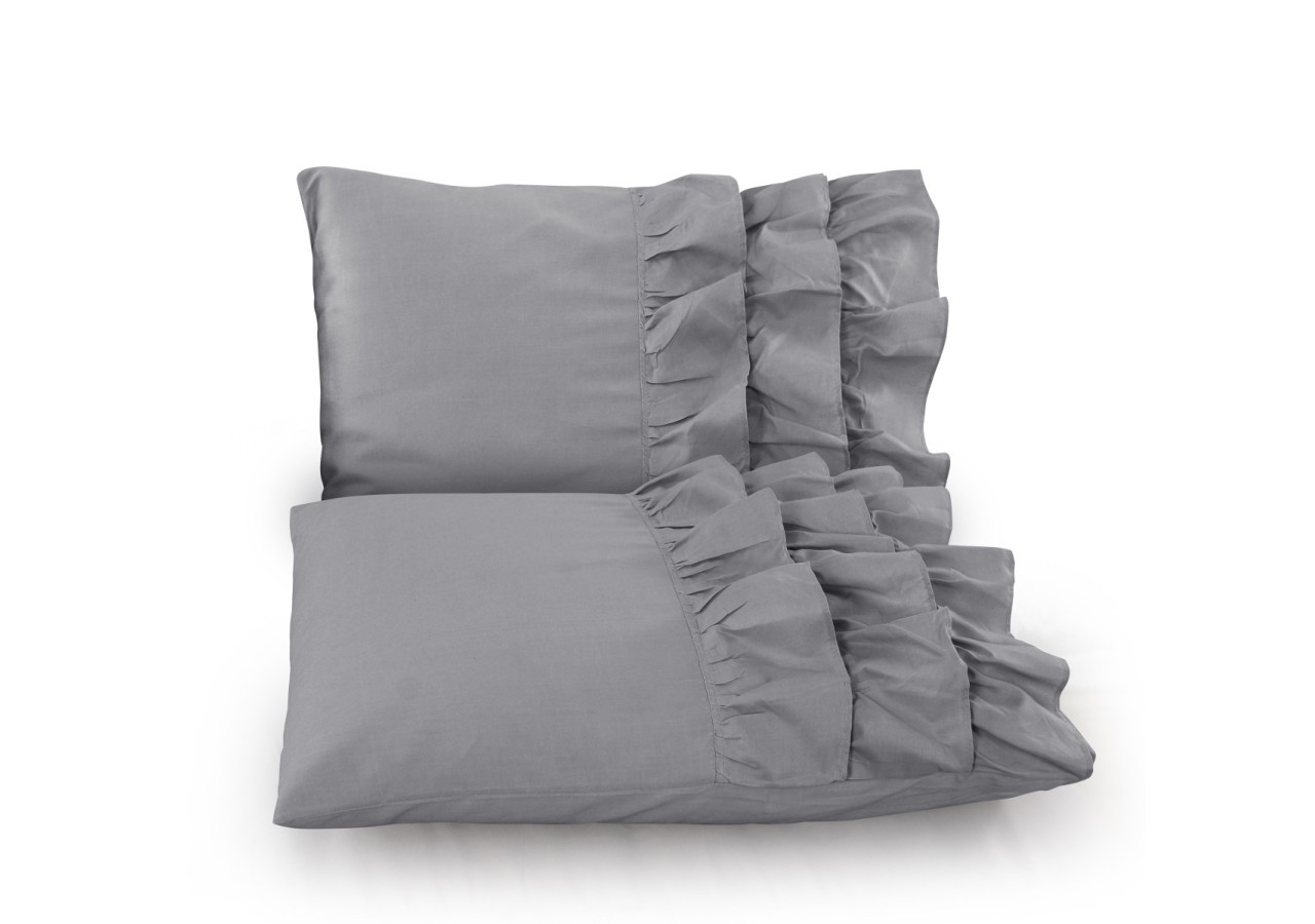 Housse de Couette Cyprus Gris - 240 x 220 cm en Percaline de Coton - Cyprus Grijs 240 x 220 - Royal Textile