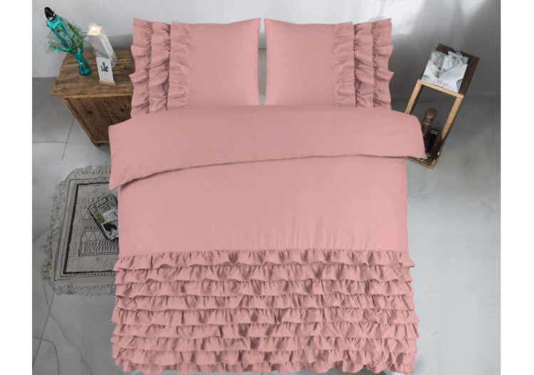 Housse de Couette Cyprus - Percaline Rose 240 x 220 - Cyprus Roze 240 x 220 - Royal Textile