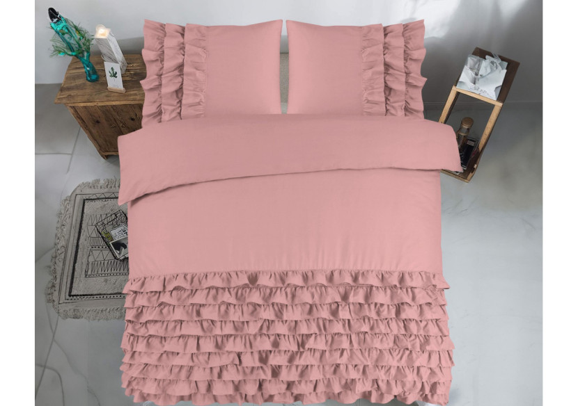 Housse de Couette Cyprus - Percaline Rose 240 x 220 - Cyprus Roze 240 x 220 - Royal Textile