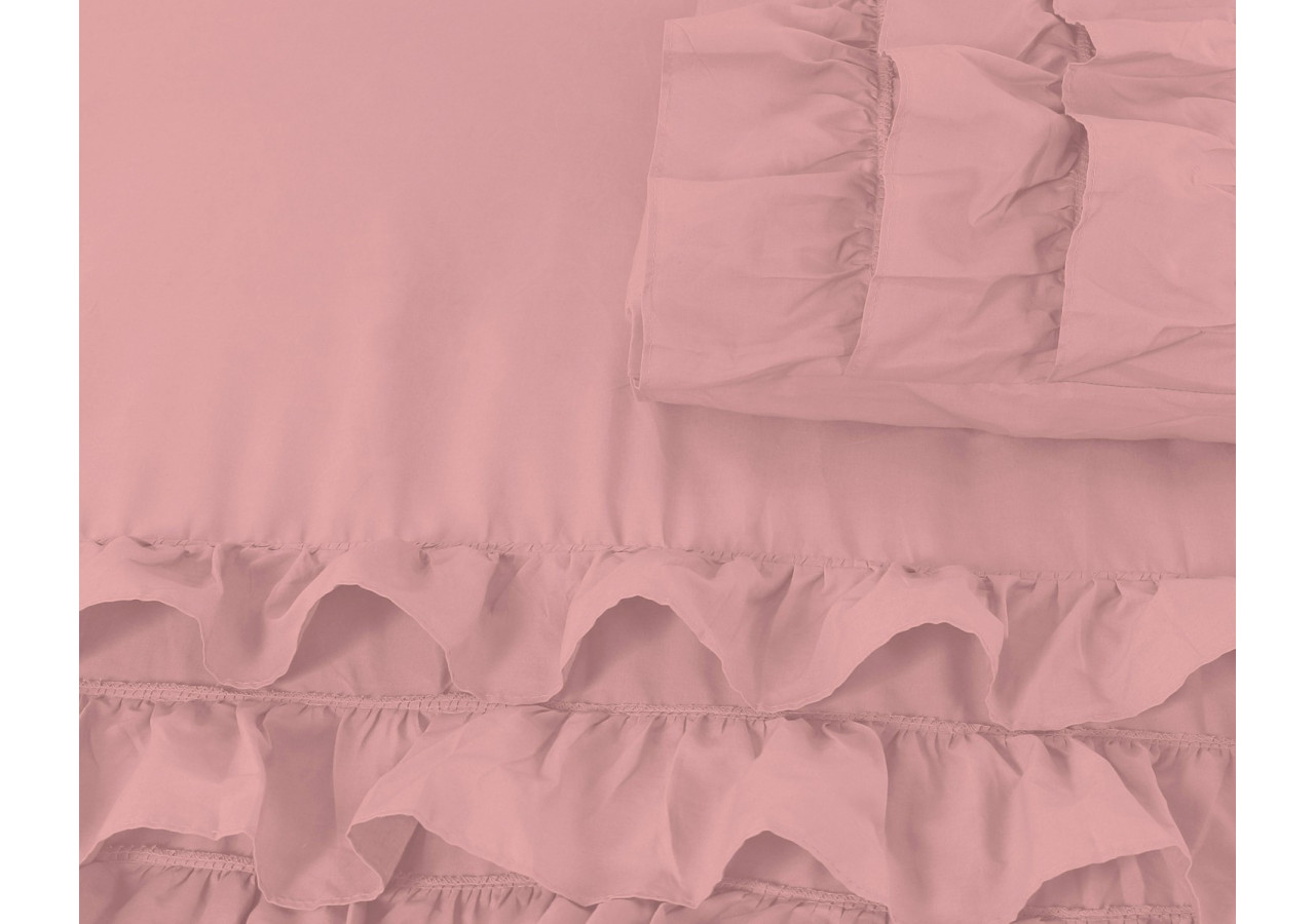 Housse de Couette Cyprus - Percaline Rose 240 x 220 - Cyprus Roze 240 x 220 - Royal Textile