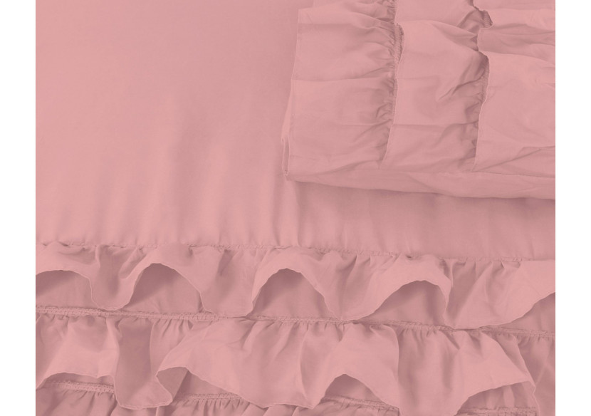 Housse de Couette Cyprus - Percaline Rose 240 x 220 - Cyprus Roze 240 x 220 - Royal Textile