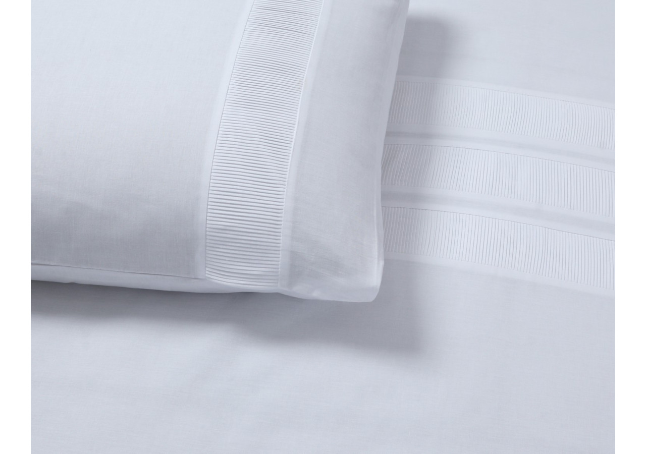 Housse de Couette Bali Blanche - 240 x 220 cm en Coton Premium - Bali Wit 240 x 220 - Royal Textile