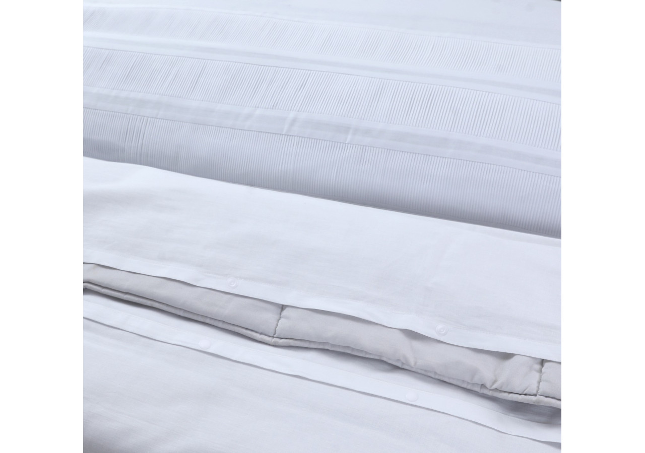 Housse de Couette Bali Blanche - 240 x 220 cm en Coton Premium - Bali Wit 240 x 220 - Royal Textile