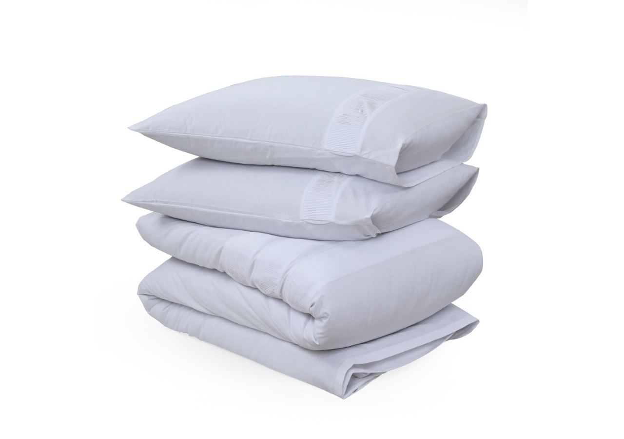 Housse de Couette Bali Blanche - 240 x 220 cm en Coton Premium - Bali Wit 240 x 220 - Royal Textile