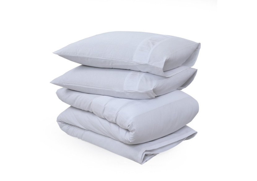 Housse de Couette Bali Blanche - 240 x 220 cm en Coton Premium - Bali Wit 240 x 220 - Royal Textile